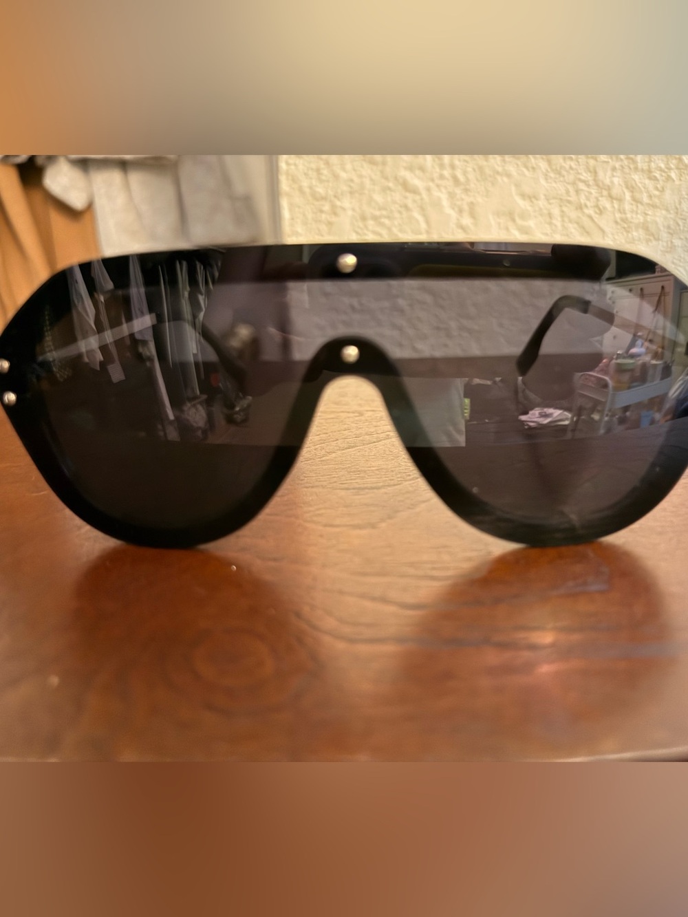 Anthropologie Black Sleek Shield Sunglasses